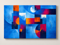 Abstract Moons – Contemporary Geometric Art on 24" X 40" X 1.5" Canvas