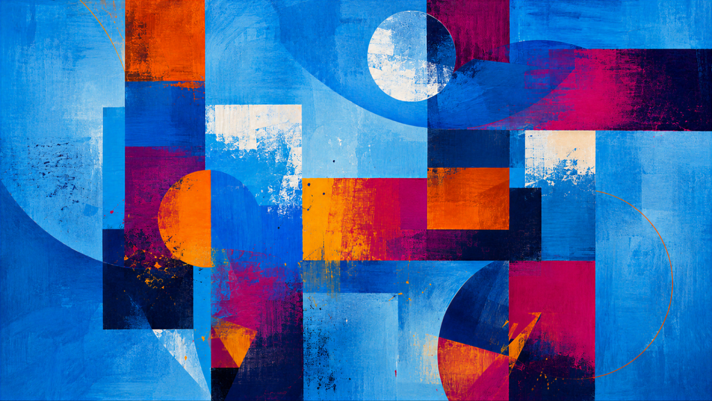 Abstract Moons – Contemporary Geometric Art on 24" X 40" X 1.5" Canvas
