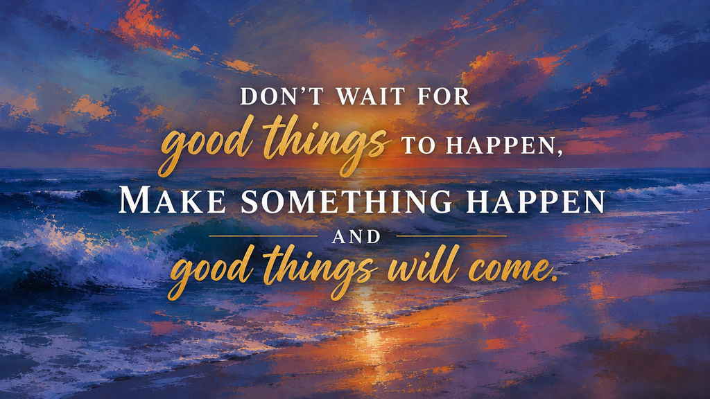 Don't Wait for Good Things – Inspirational Coastal on 16"x30"x1.5 Canvas Wall Art