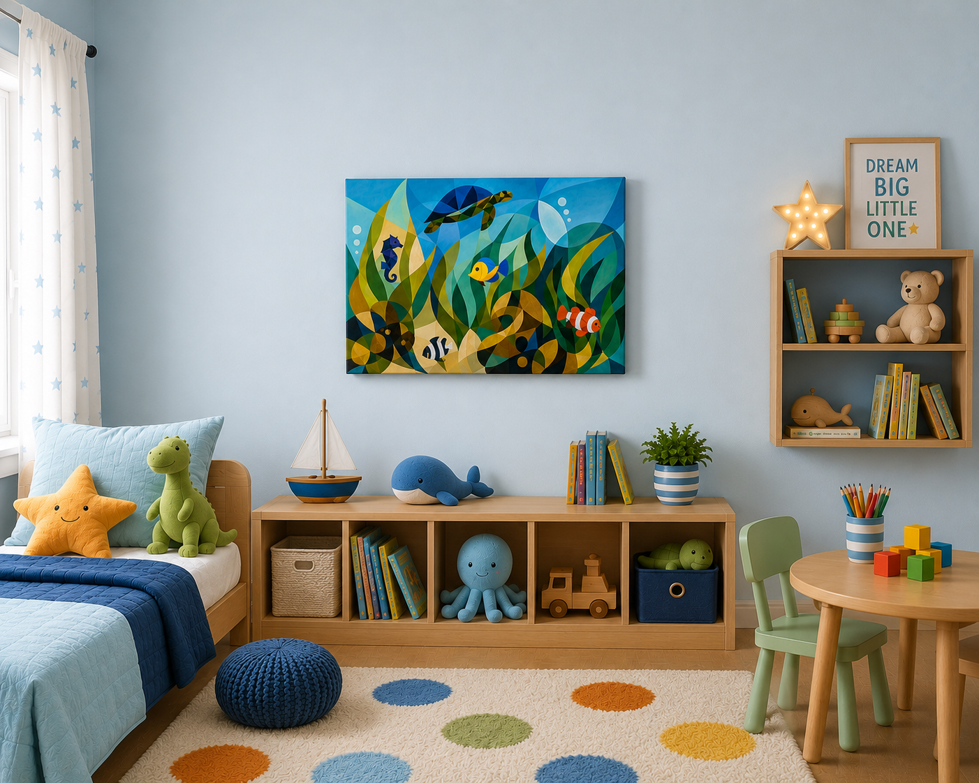 Abstract Ocean Harmony on 24" X 36" X 1.5" Canvas